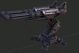 Blender科幻游戏炮塔PBR艺术制作完整工作流程视频【英语中文】